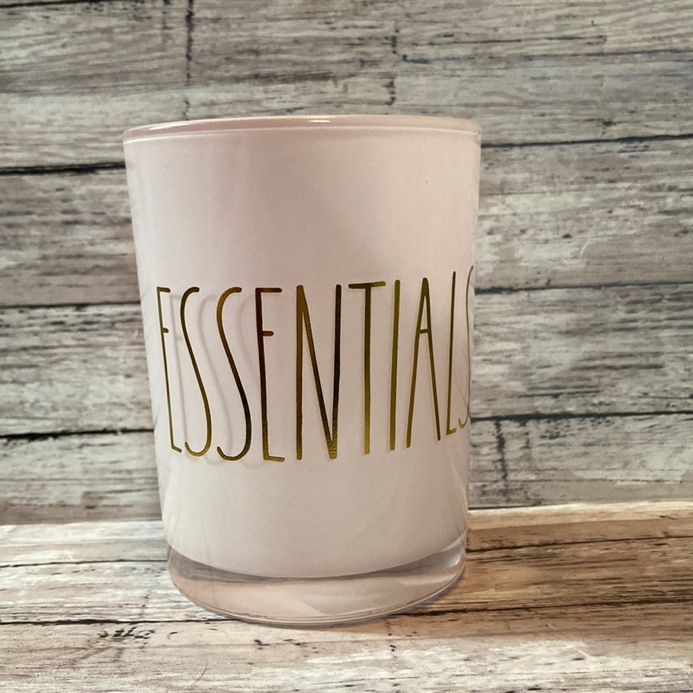 - - Rae Dunn , Pink and Gold ESSENTIALS Jar, Brand-new never used